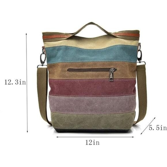 Womens Shoulder Bags Canvas Hobo Handbags Multi-Color Casual Messenger Bag - Picture 2 of 7